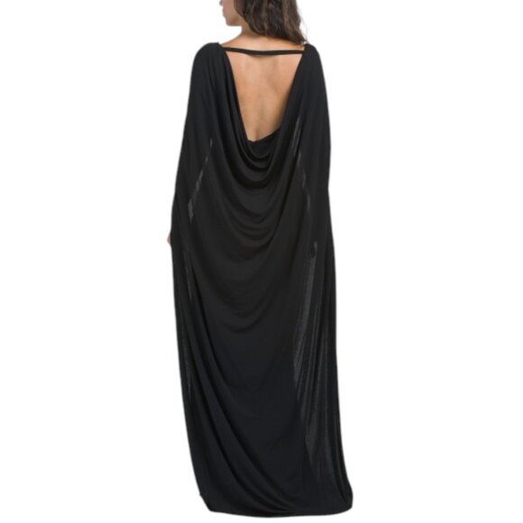 HALSTON Akeem Scoop Neck Cape Gown - Picture 2 of 2